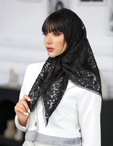 روسری سه گوش گیپور دور دانتل